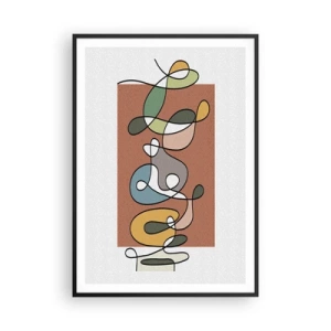 Poster in black frame - Abstract: Colourful Dance - 70x100 cm