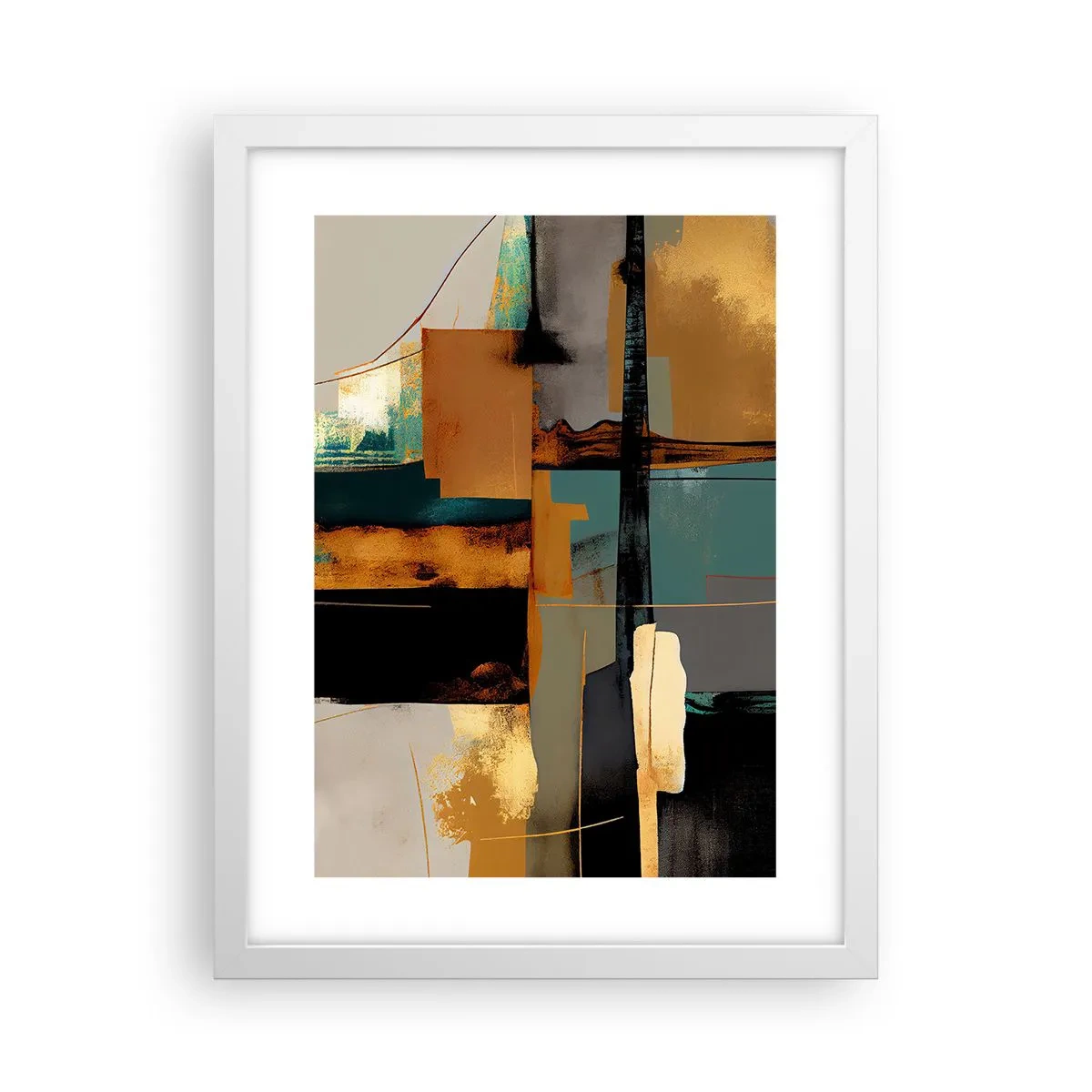 Poster in white frmae - Abstract - Light and Shadow - 30x40 cm