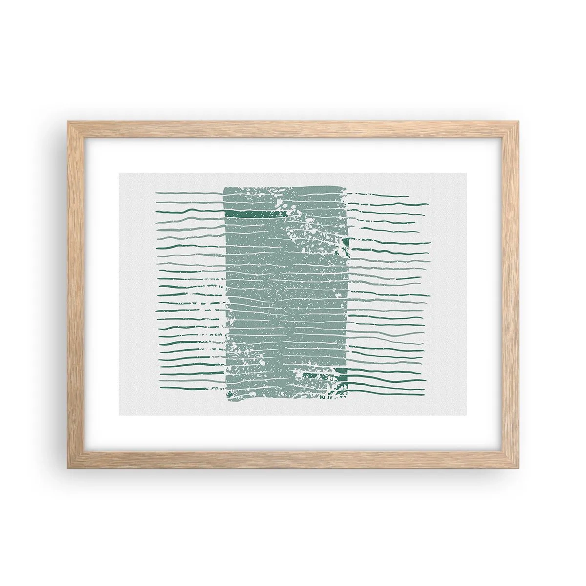 Poster in light oak frame - Sea Abstract - 40x30 cm