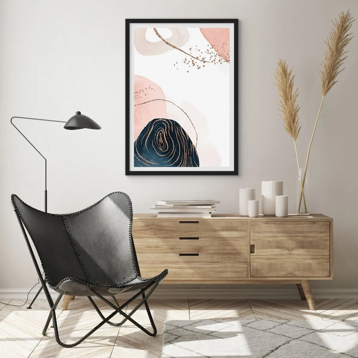 Poster in black frame - Everything Flows - 40x50 cm