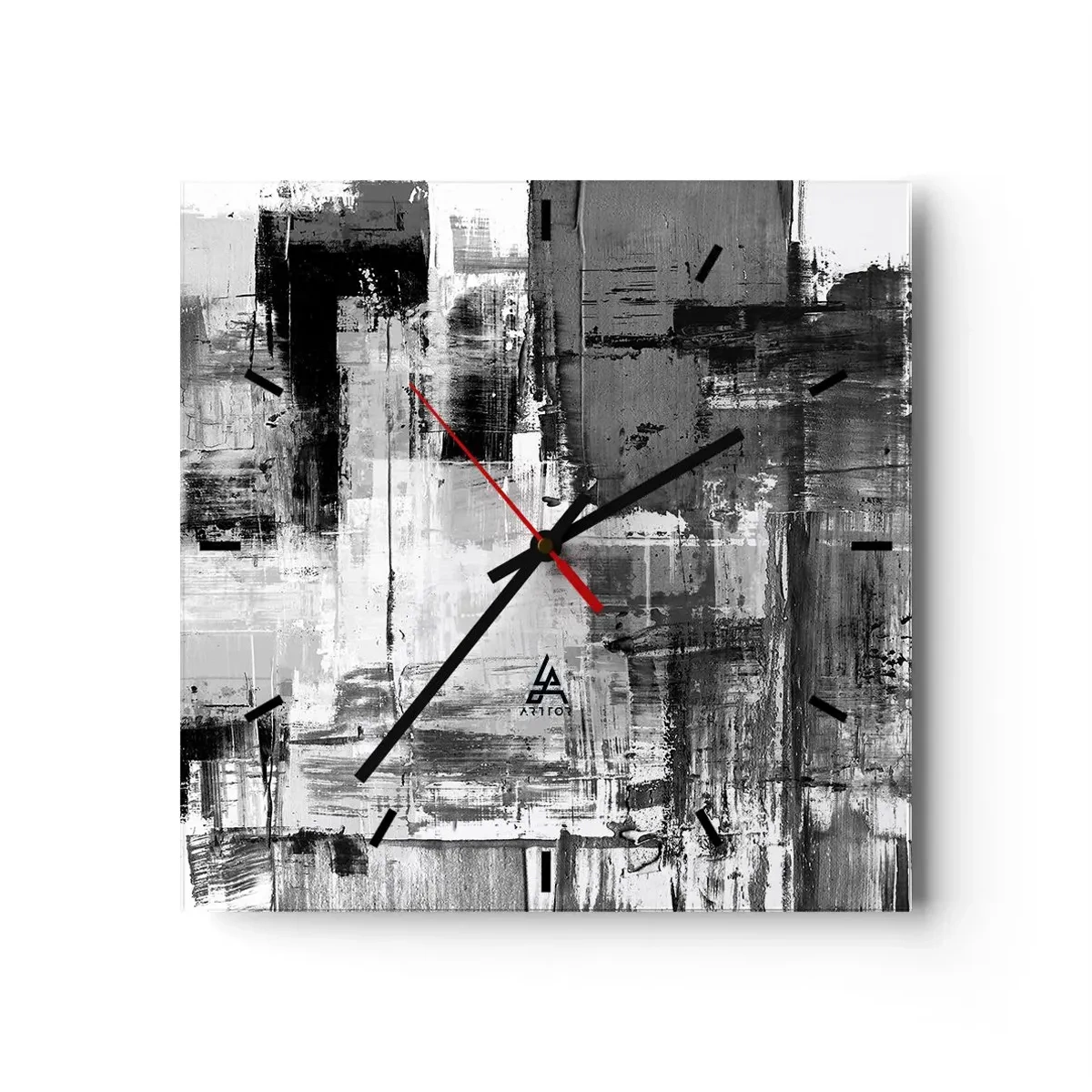 Wall clock - Clock on glass - Grey is Beautiful - 30x30 cm