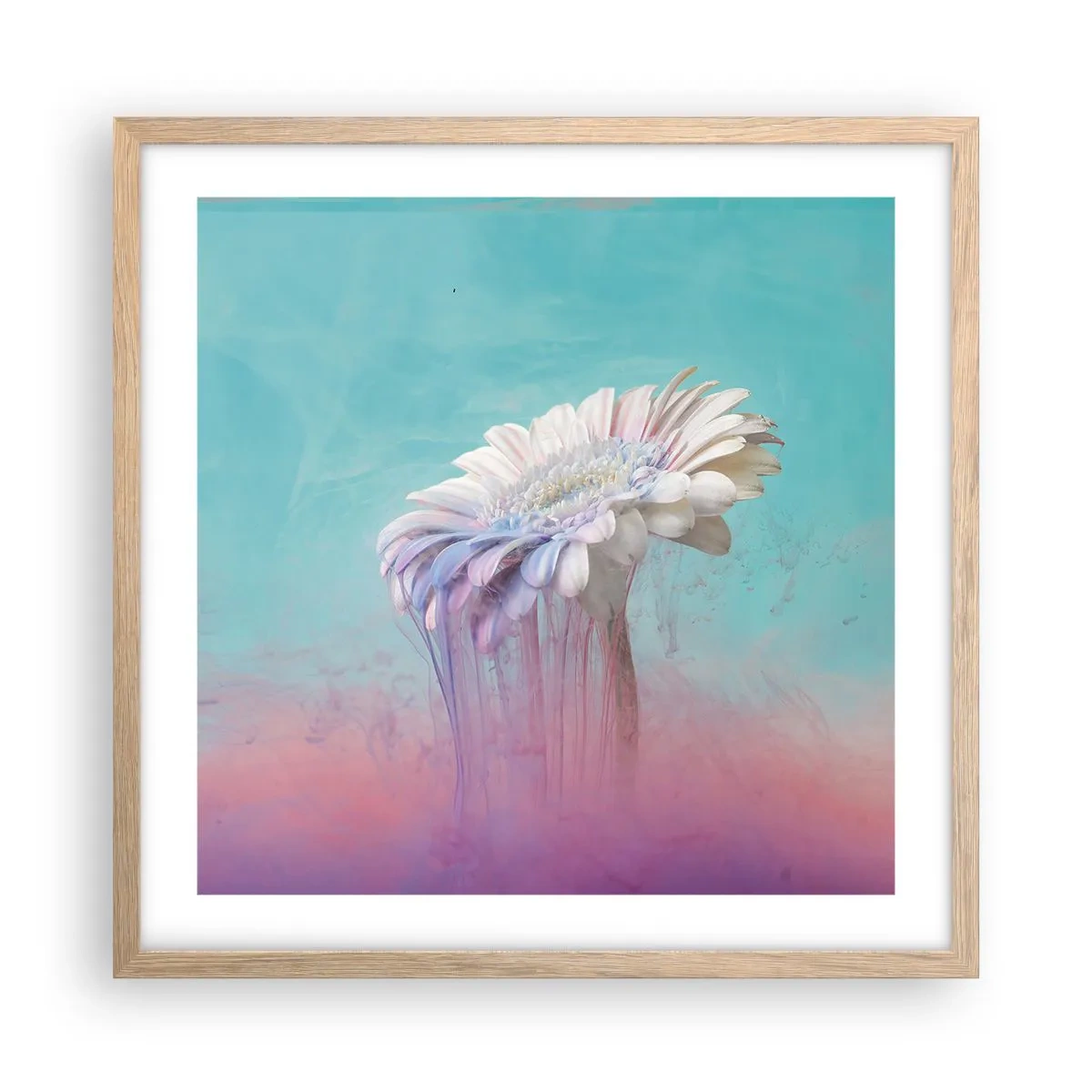 Poster in light oak frame - Afterlife of Flowers - 50x50 cm