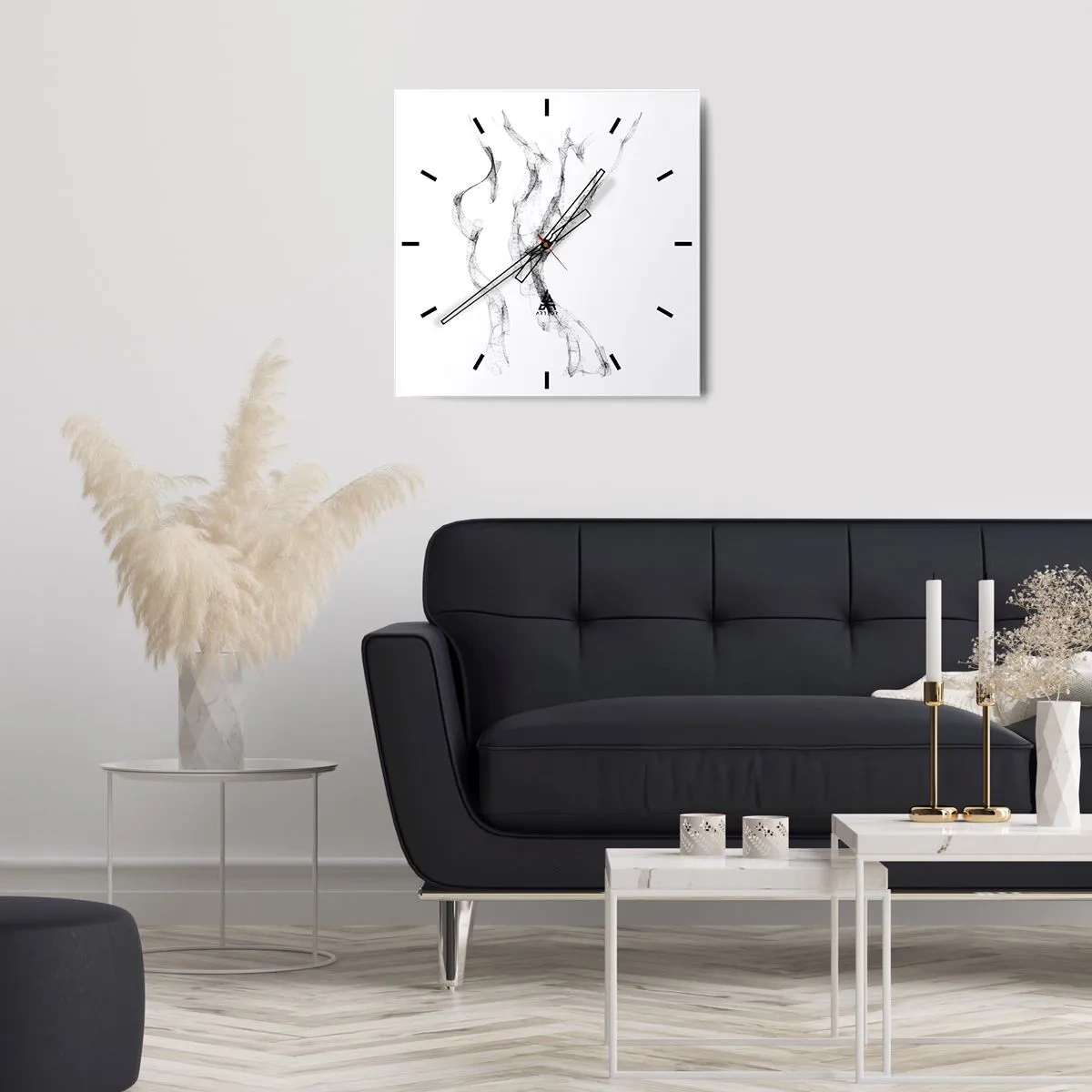 Wall clock - Clock on glass - Beautiful and Strong - 30x30 cm