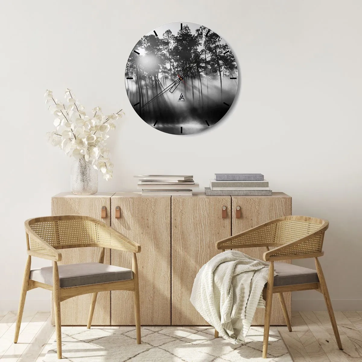 Wall clock - Clock on glass - Unstoppable Sun - 30x30 cm