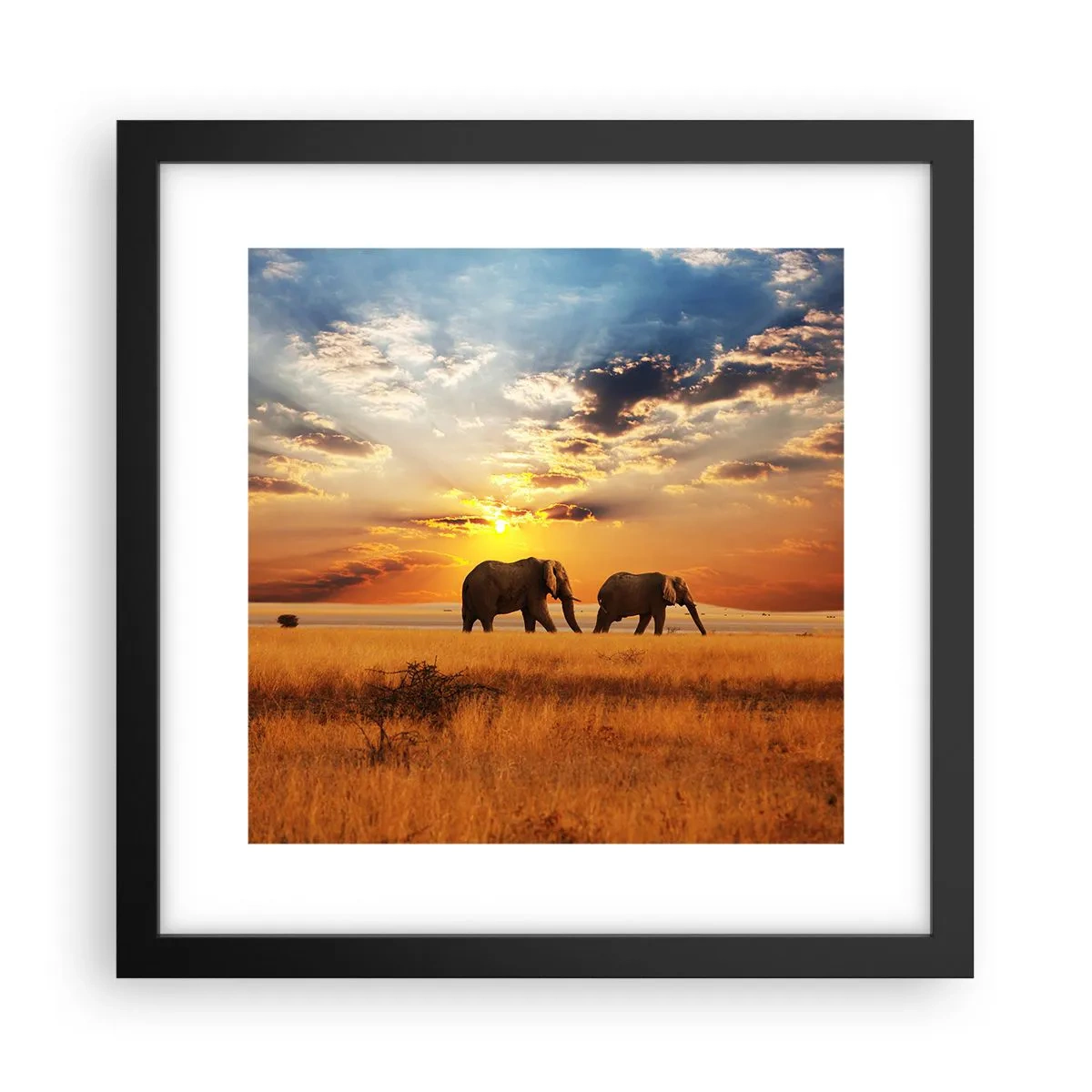 Poster in black frame - Family Walk - 30x30 cm