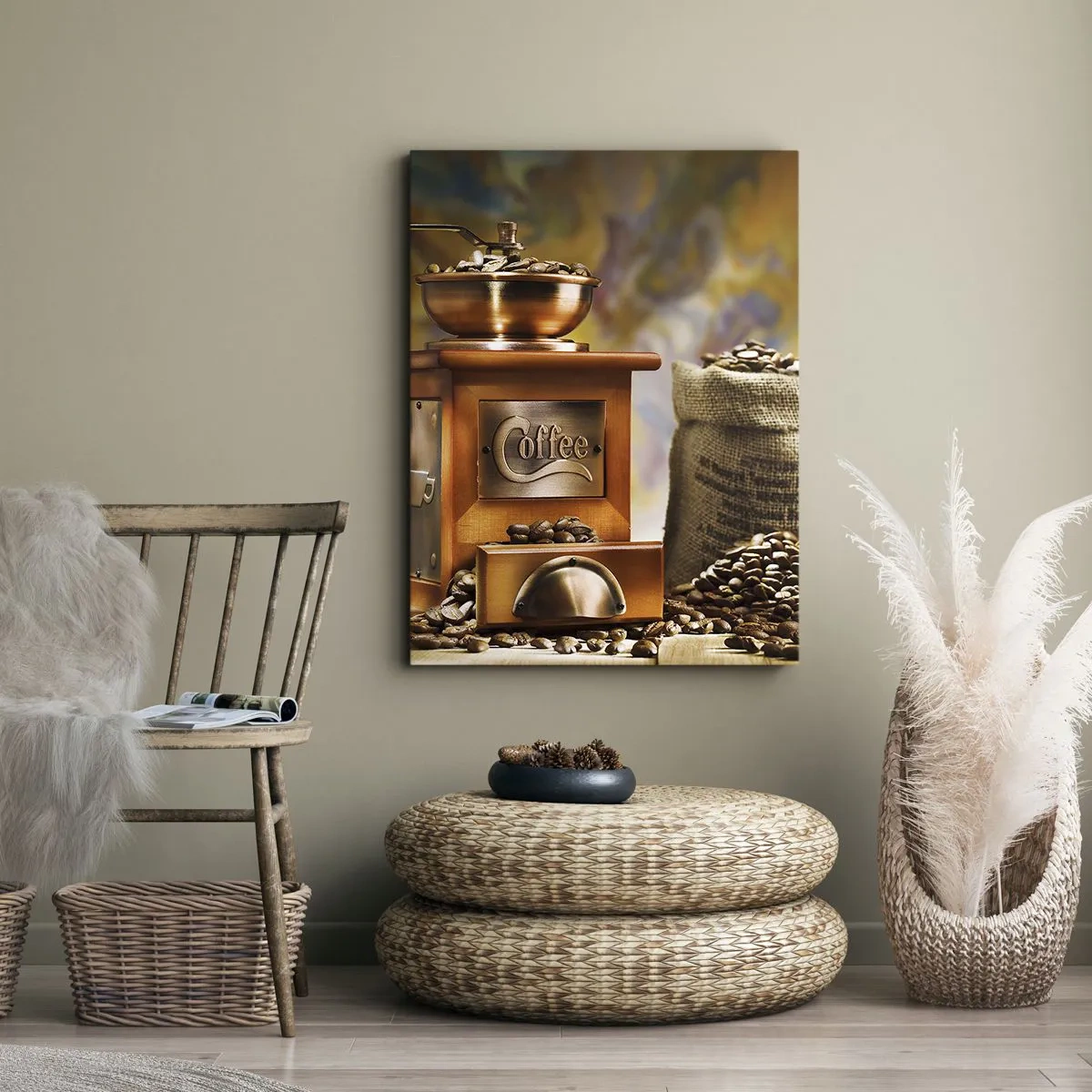 Canvas picture - Grains Crunching, Grinder Rumbling - 70x100 cm