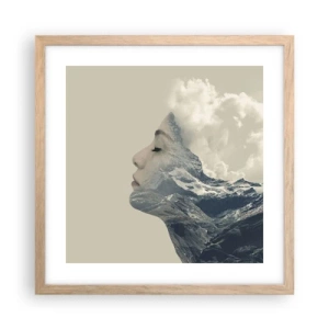 Poster in light oak frame - Beauty of Elements - 40x40 cm