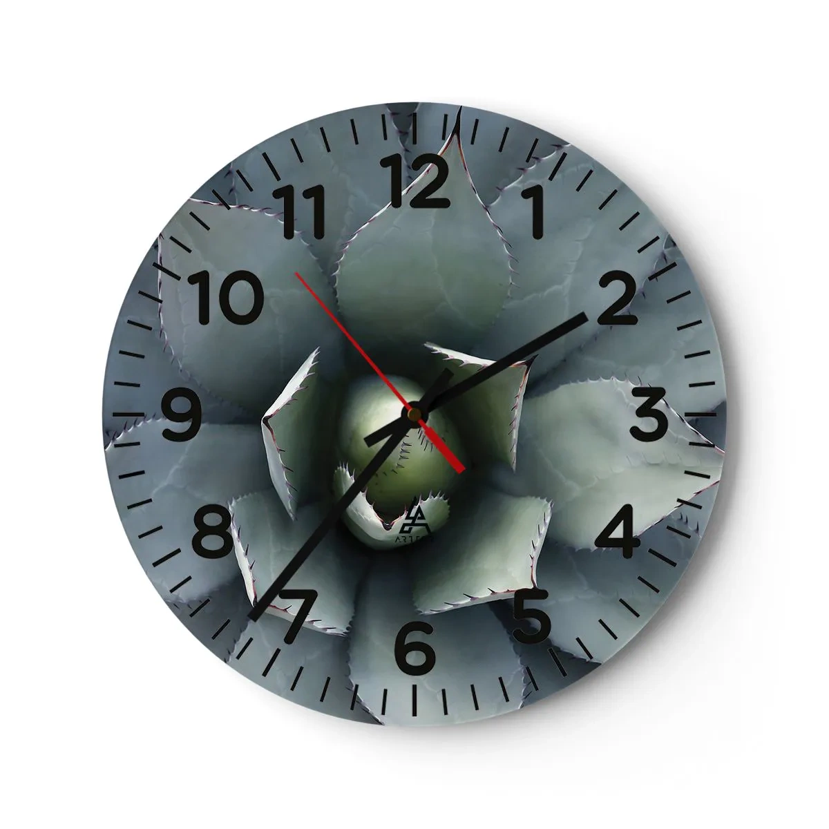Wall clock - Clock on glass - Attracts and Warns - 40x40 cm