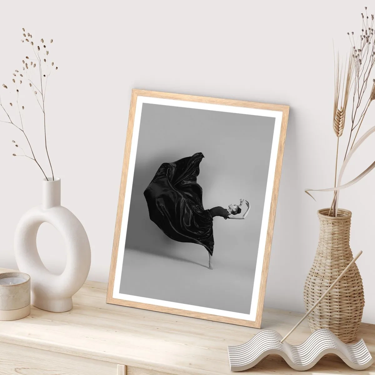 Poster in light oak frame - On the Wings of Music - 50x70 cm