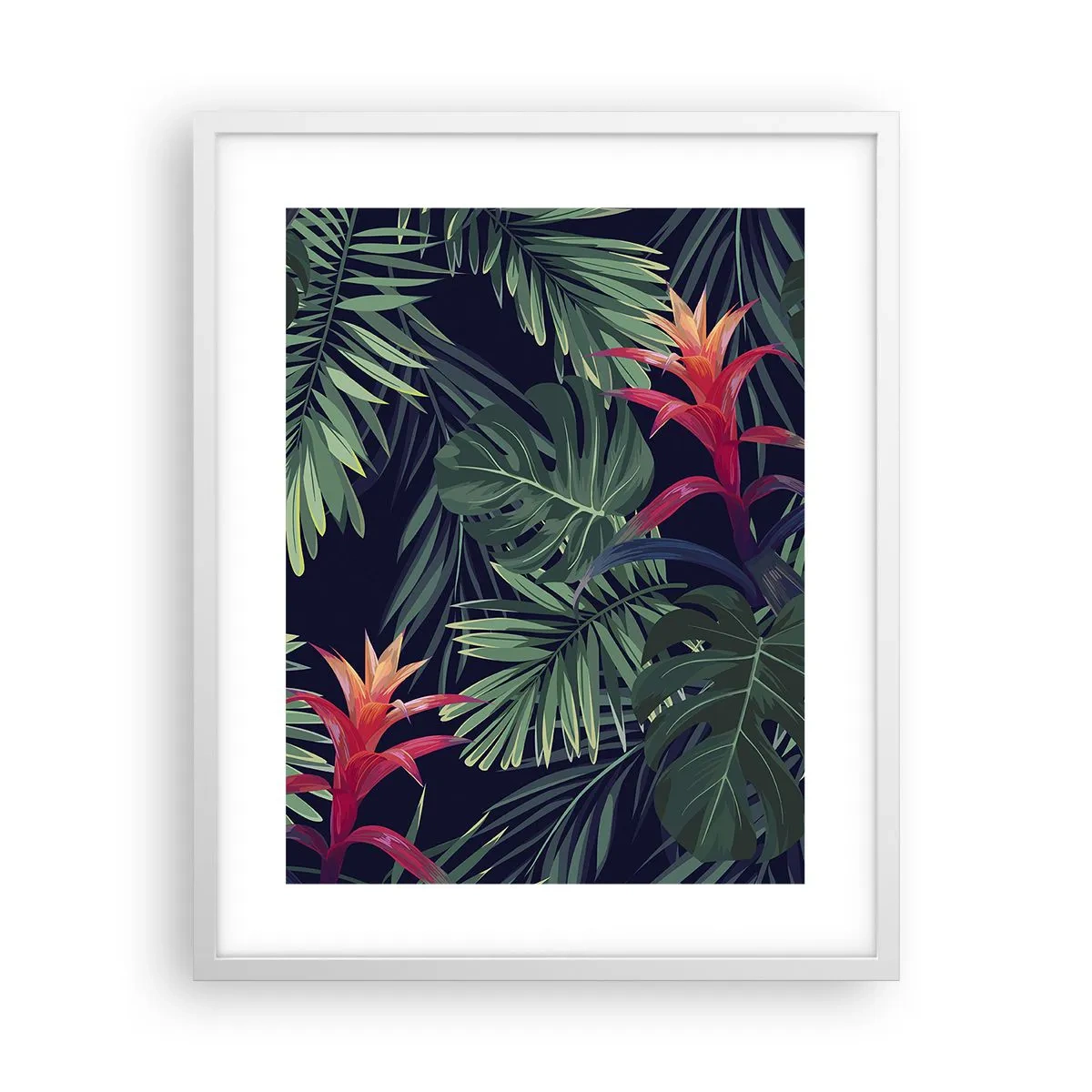Poster in white frmae - Burn in Green - 40x50 cm