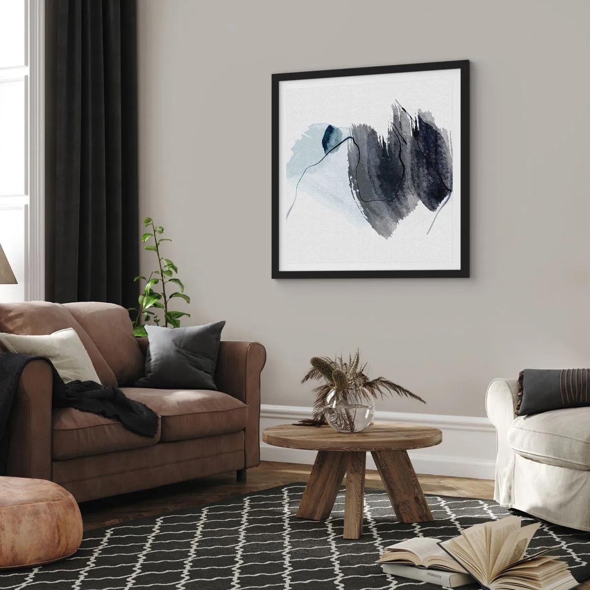 Poster in black frame - Intensity and Movement - 30x30 cm