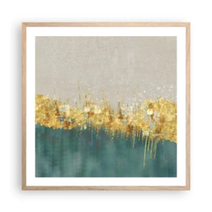 Poster in light oak frame - Golden Border - 60x60 cm