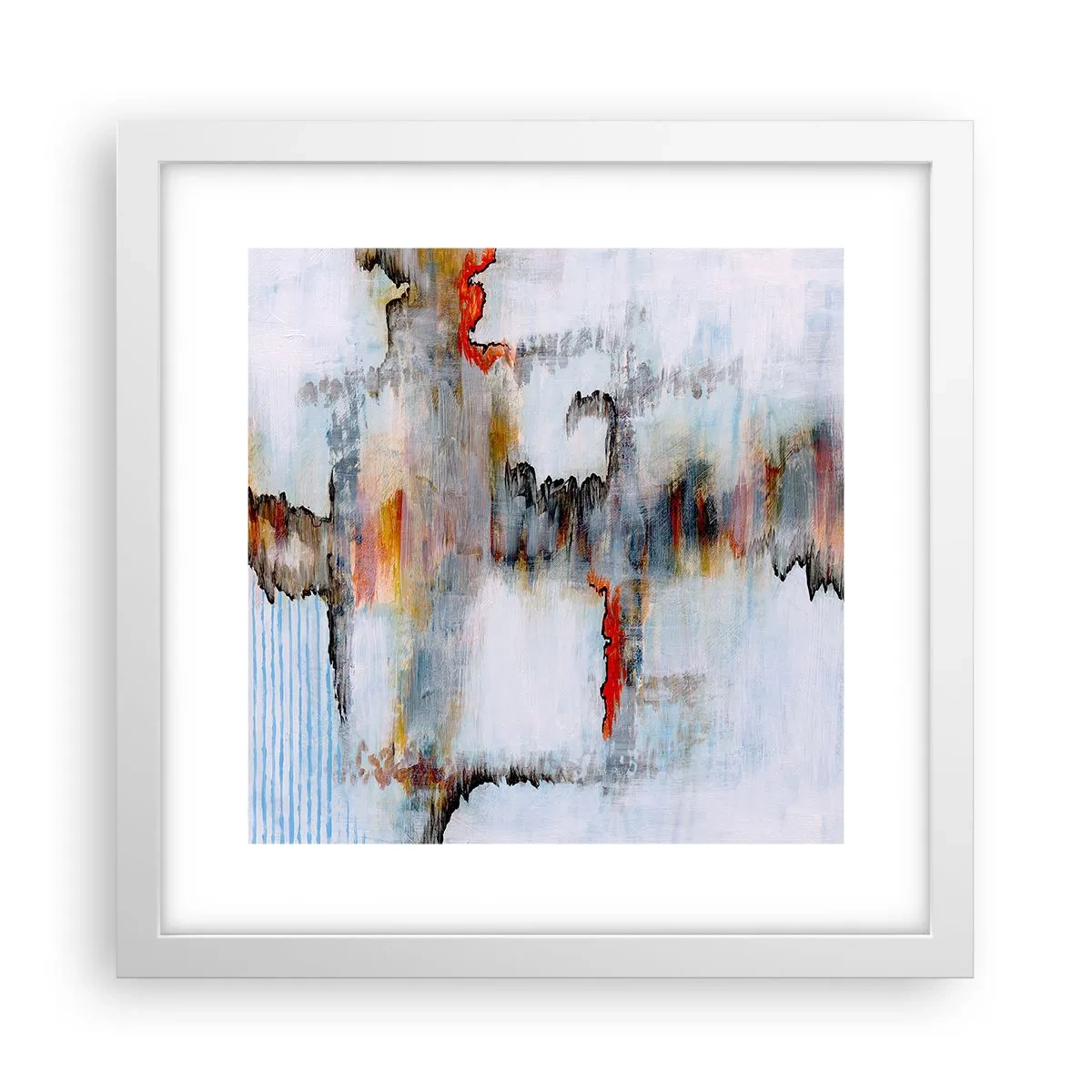 Poster in white frmae - With a Stick on Water - 30x30 cm