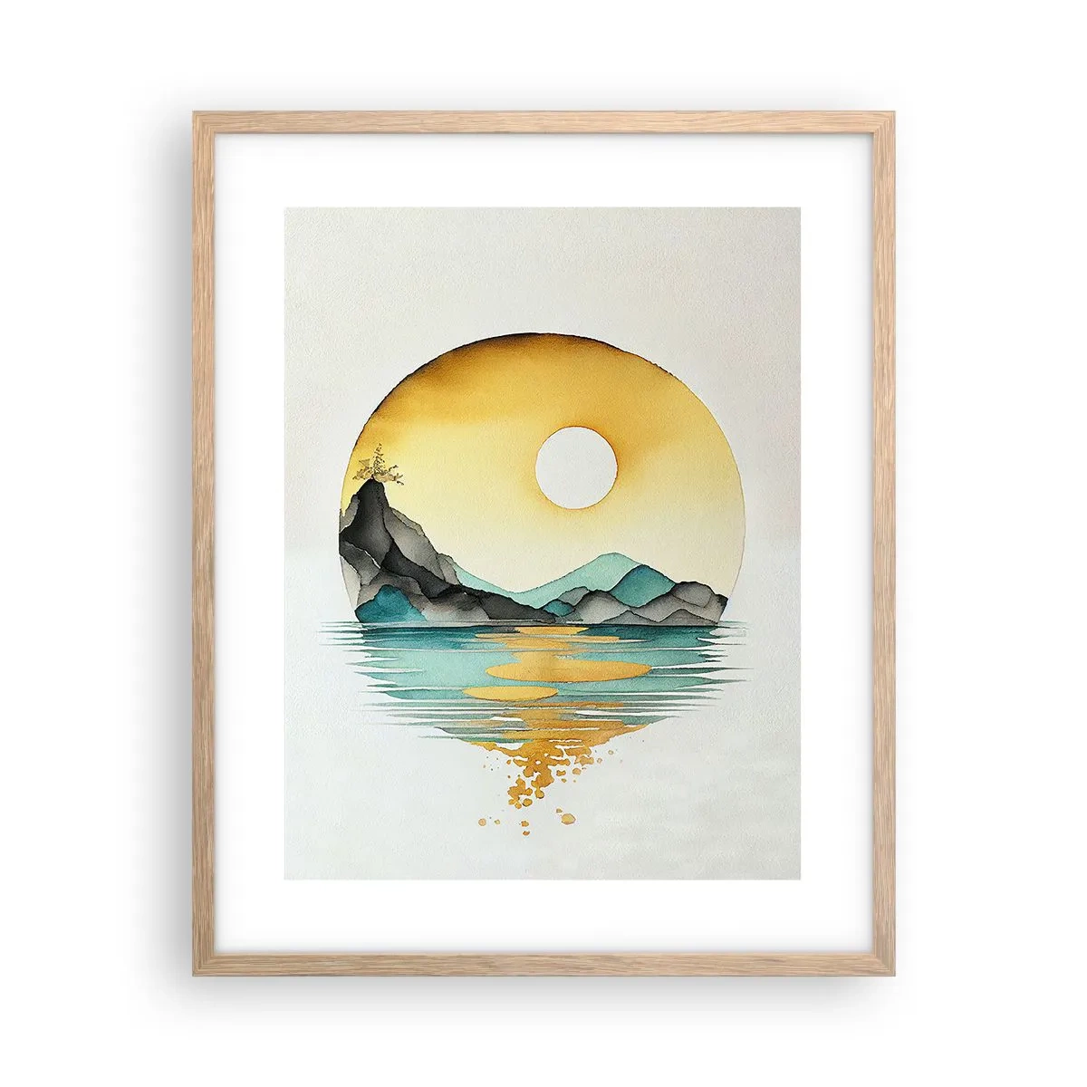 Poster in light oak frame - In the Circle of Beauty - 40x50 cm