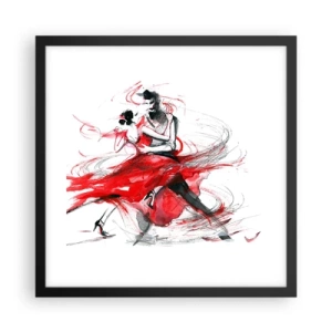 Poster in black frame - Tango - Rhythm of Passion - 40x40 cm