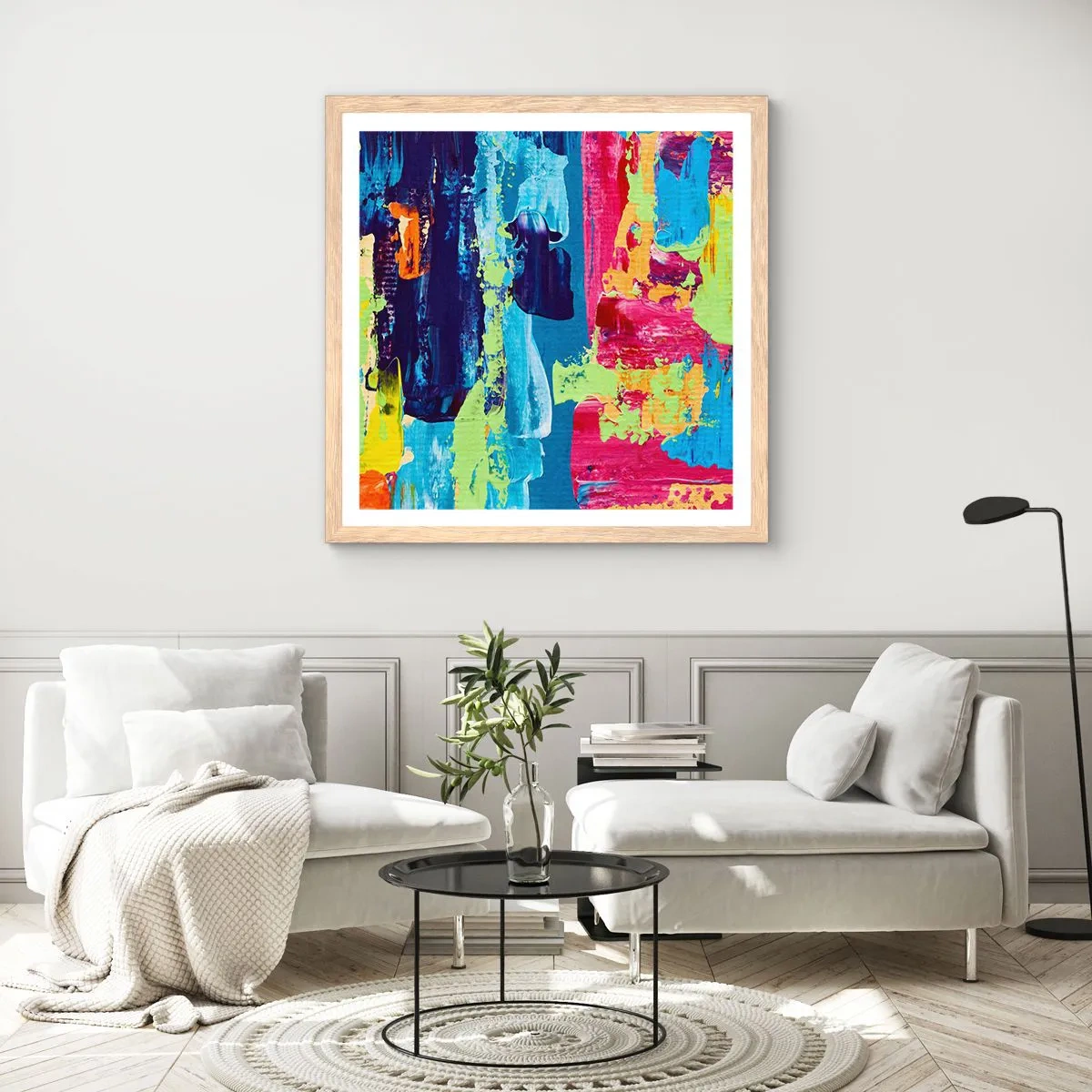Poster in light oak frame - Life Is Beautiful! - 50x50 cm