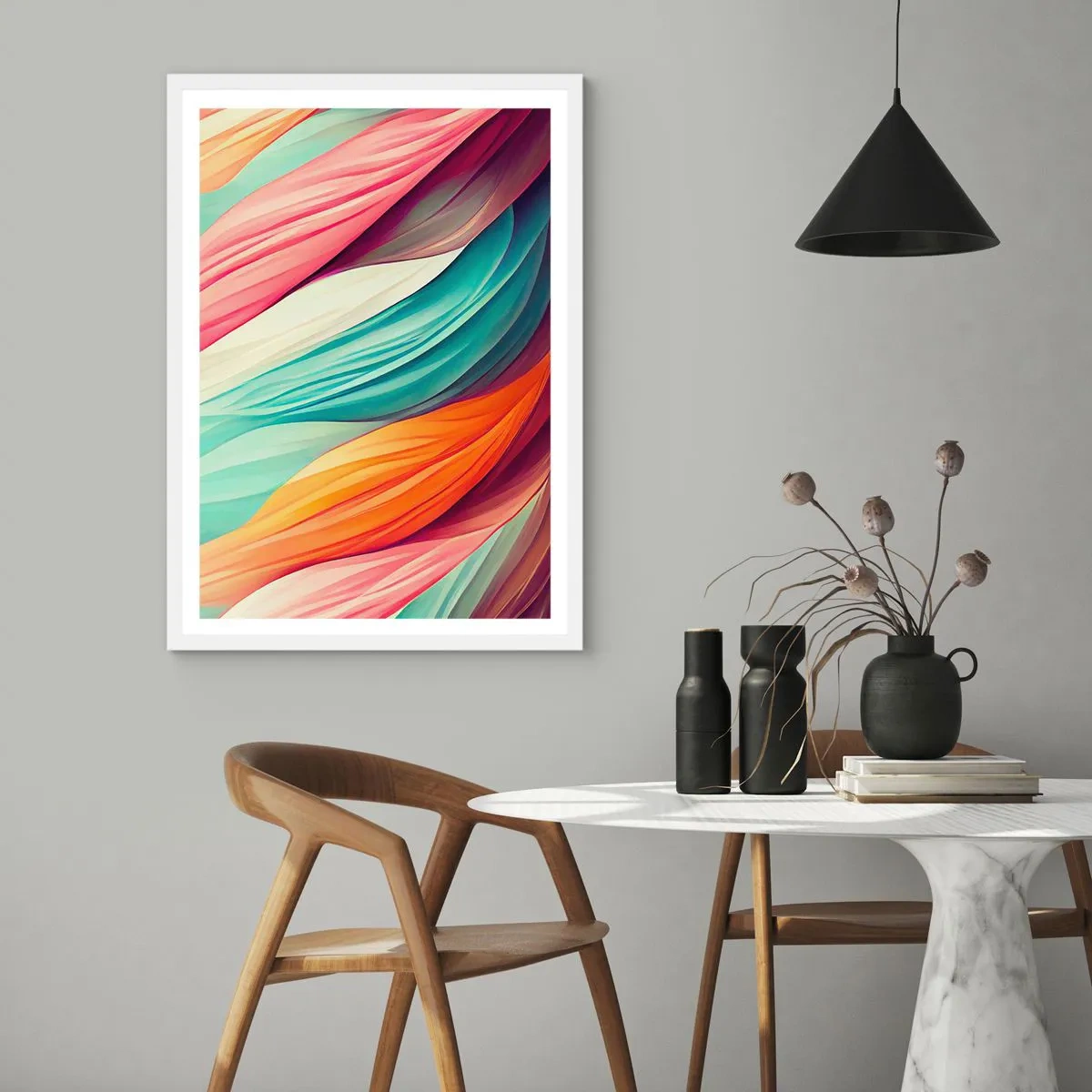 Poster in white frmae - Rainbow Knot - 61x91 cm