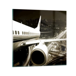 Glass picture - Flying into the Night - 70x70 cm