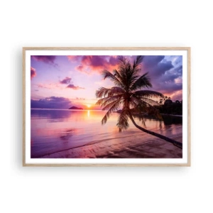 Poster in light oak frame - Bliss up to the Horizon - 100x70 cm