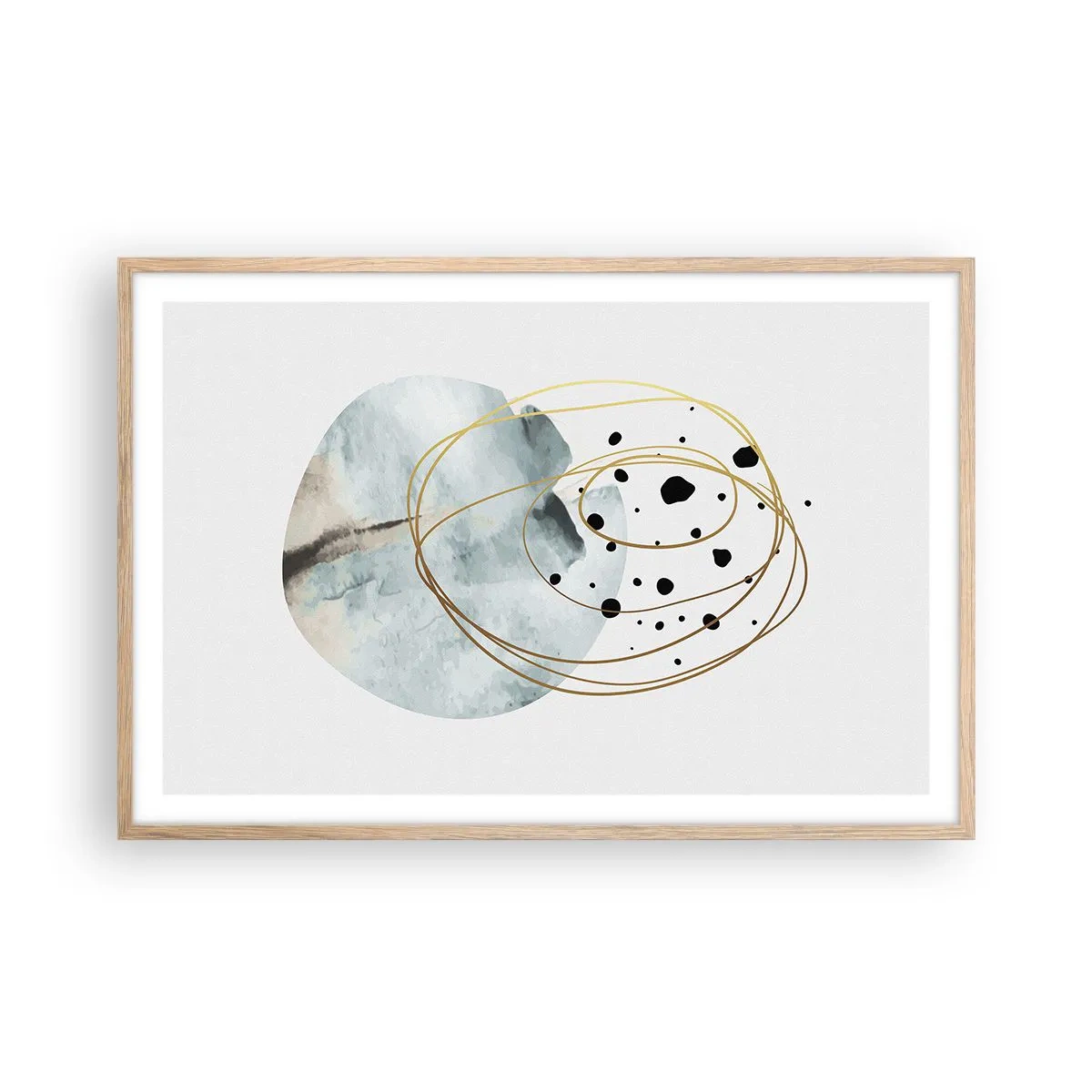 Poster in light oak frame - In the Embrace of Space - 91x61 cm