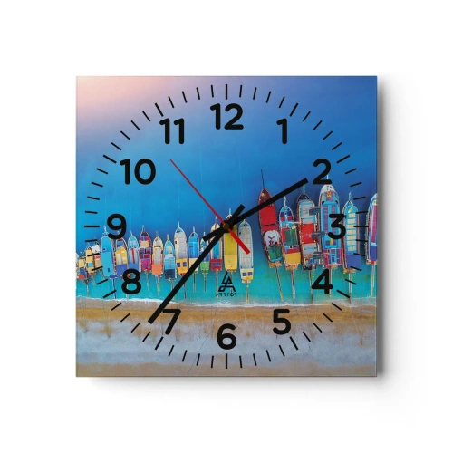 Wall clock - Clock on glass - From Bird's Eye View - 40x40 cm