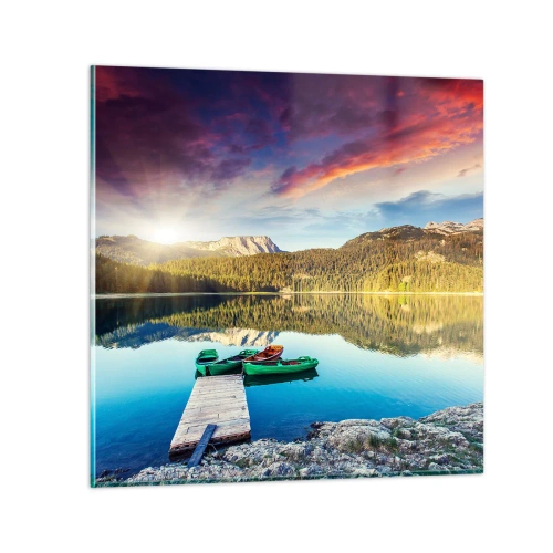 Glass picture - By Water Smooth as a Mirror - 50x50 cm