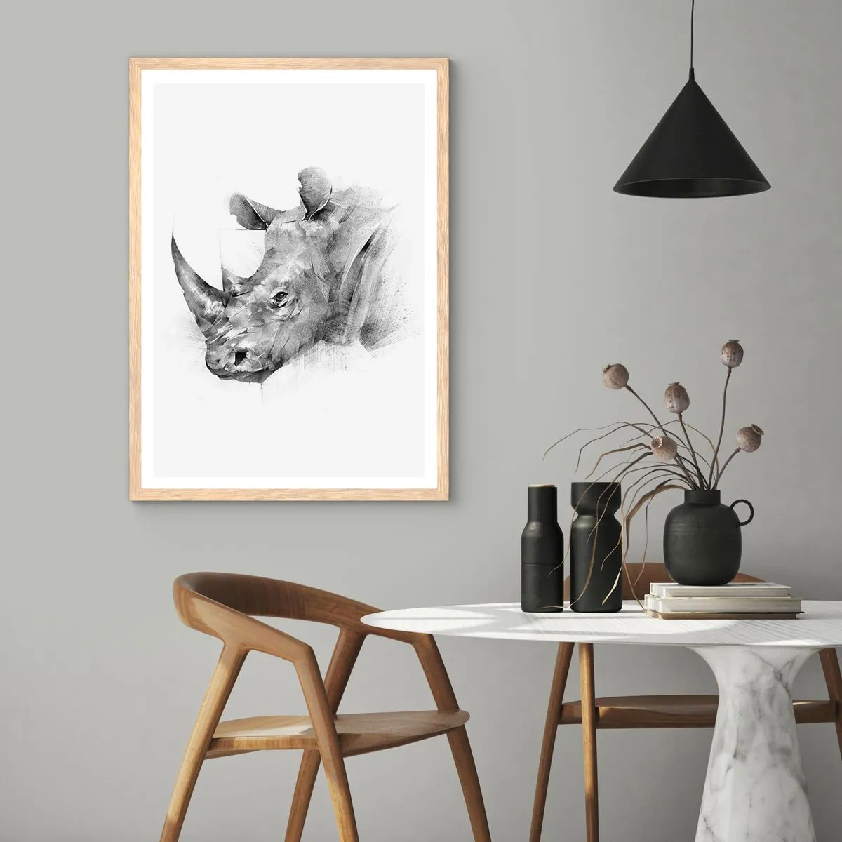 Poster in light oak frame - African Portrait - 40x50 cm