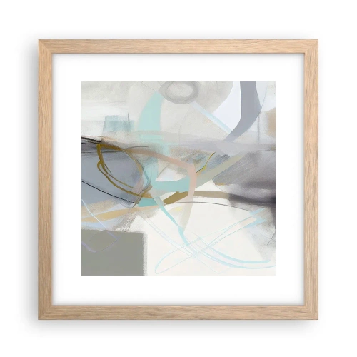 Poster in light oak frame - Foggy Abstract - 30x30 cm