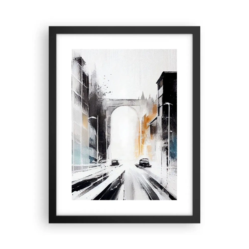 Poster in black frame - Study of a City: Architecture and Movement - 30x40 cm