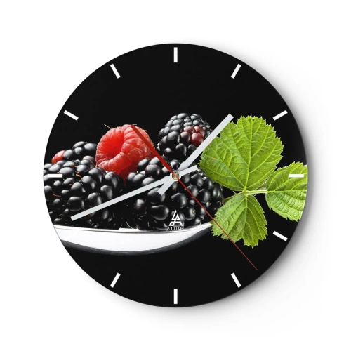 Wall clock - Clock on glass - Taste of Freshness - 40x40 cm
