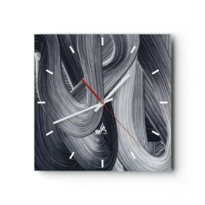 Wall clock - Clock on glass - Fluidity of Reality - 30x30 cm