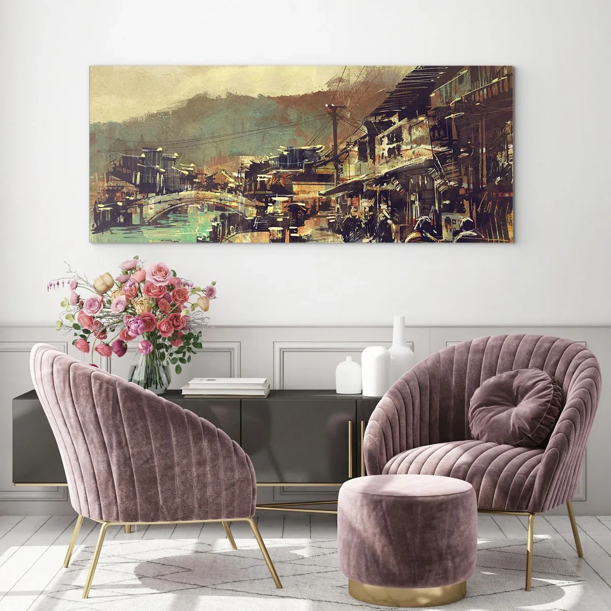 Glass picture - Life As a Abundance of Greyness - 160x50 cm