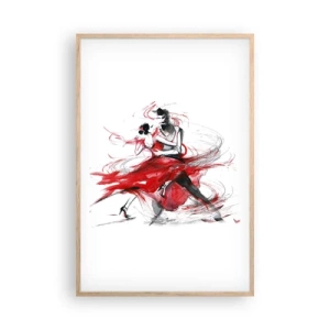 Poster in light oak frame - Tango - Rhythm of Passion - 61x91 cm