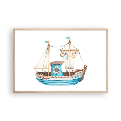 Poster in light oak frame - Ahoy, Adventure! - 91x61 cm