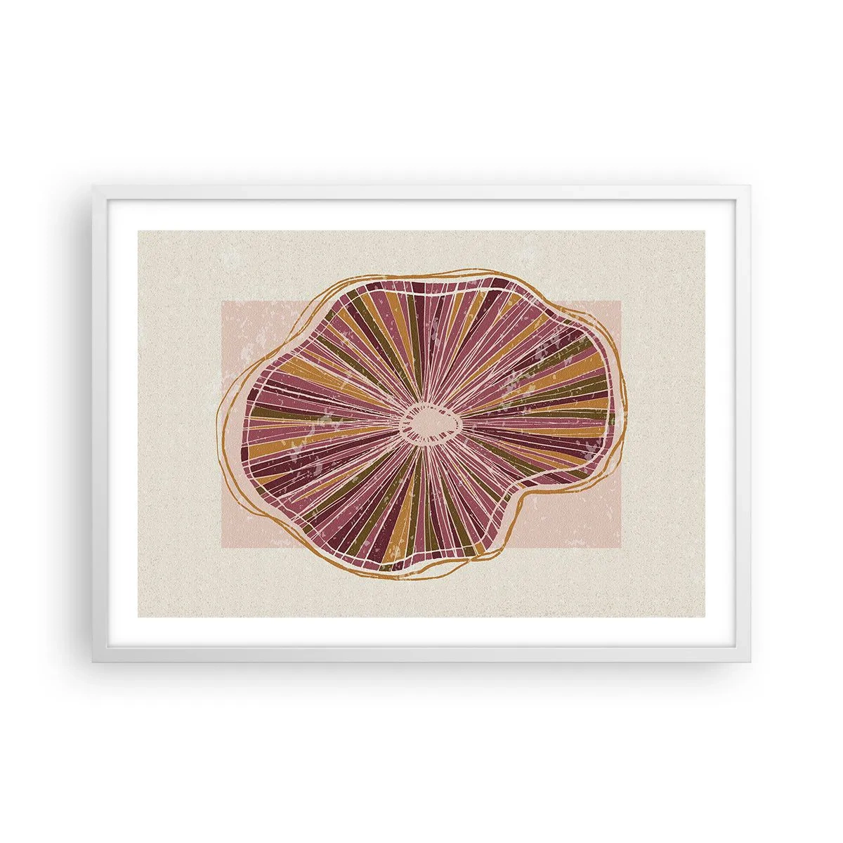 Poster in white frmae - Radial Abstract - 70x50 cm