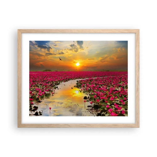 Poster in light oak frame - Secret Life of a Lake - 50x40 cm