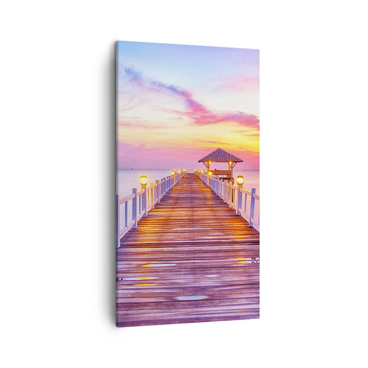 Canvas picture - Lilac and Gold Silence of an Evening - 45x80 cm