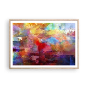 Poster in light oak frame - Looking inside the Rainbow - 100x70 cm