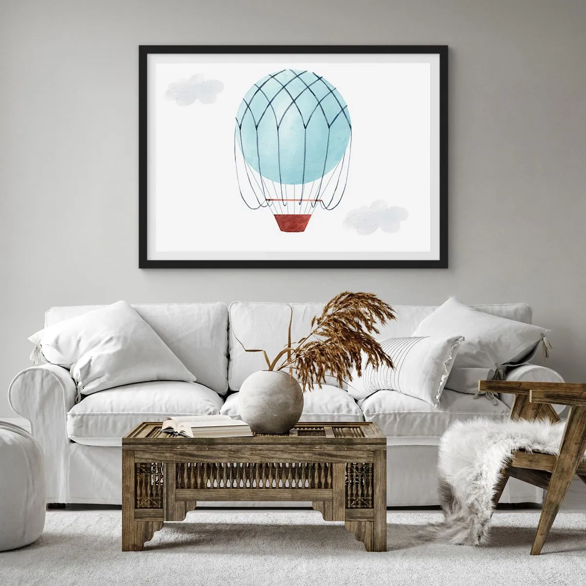 Poster in black frame - All in the Clouds - 100x70 cm