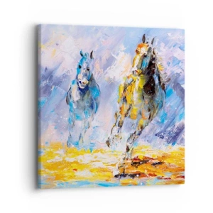 Canvas picture - Galloping through Light - 40x40 cm