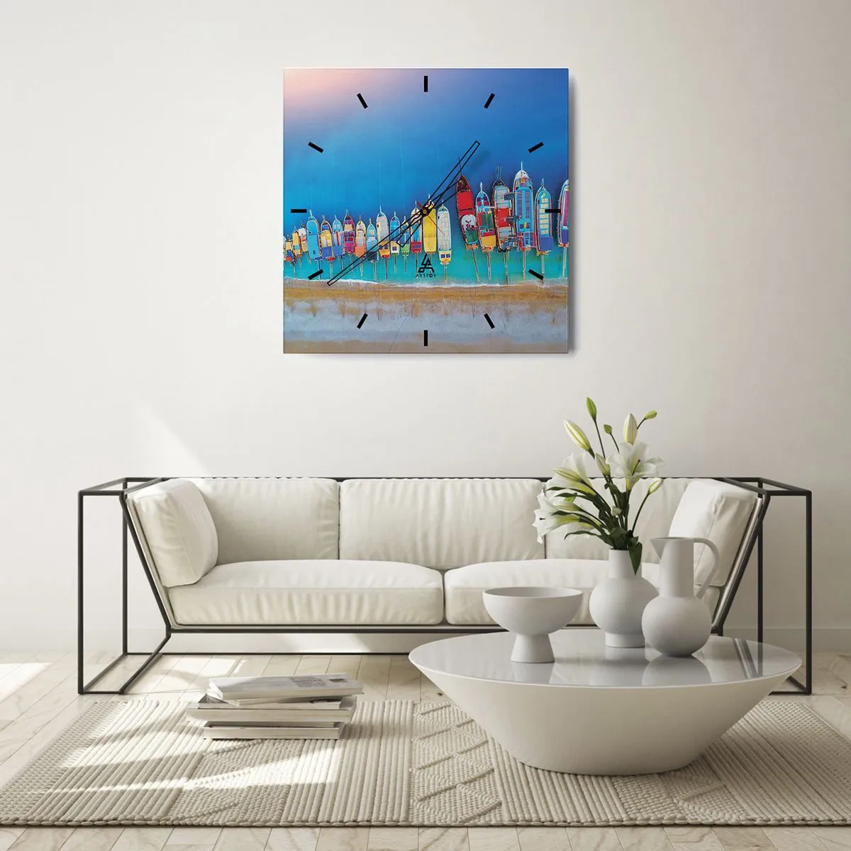 Wall clock - Clock on glass - From Bird's Eye View - 30x30 cm