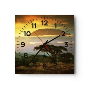 Wall clock - Clock on glass - Traveller's Dream - 30x30 cm