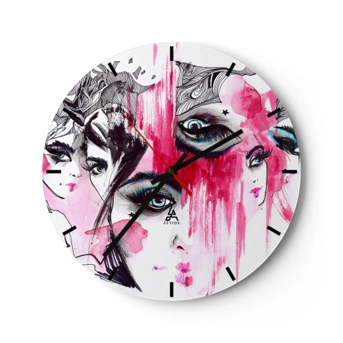 Wall clock - Clock on glass - . - 40x40 cm