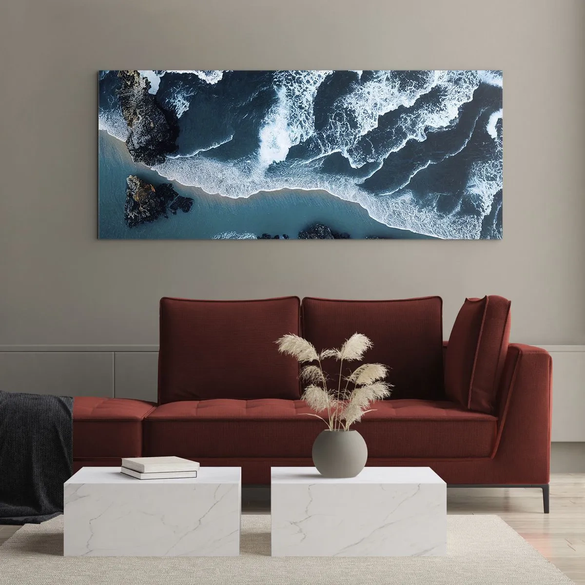 Glass picture - Envelopped by Waves - 160x50 cm