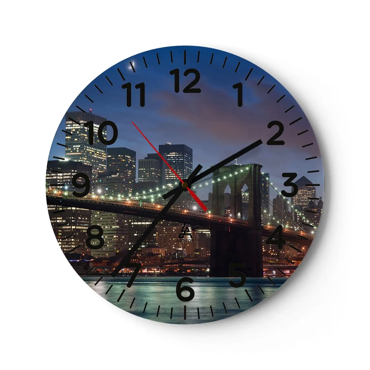 Wall clock - Clock on glass - Starry Night - 40x40 cm