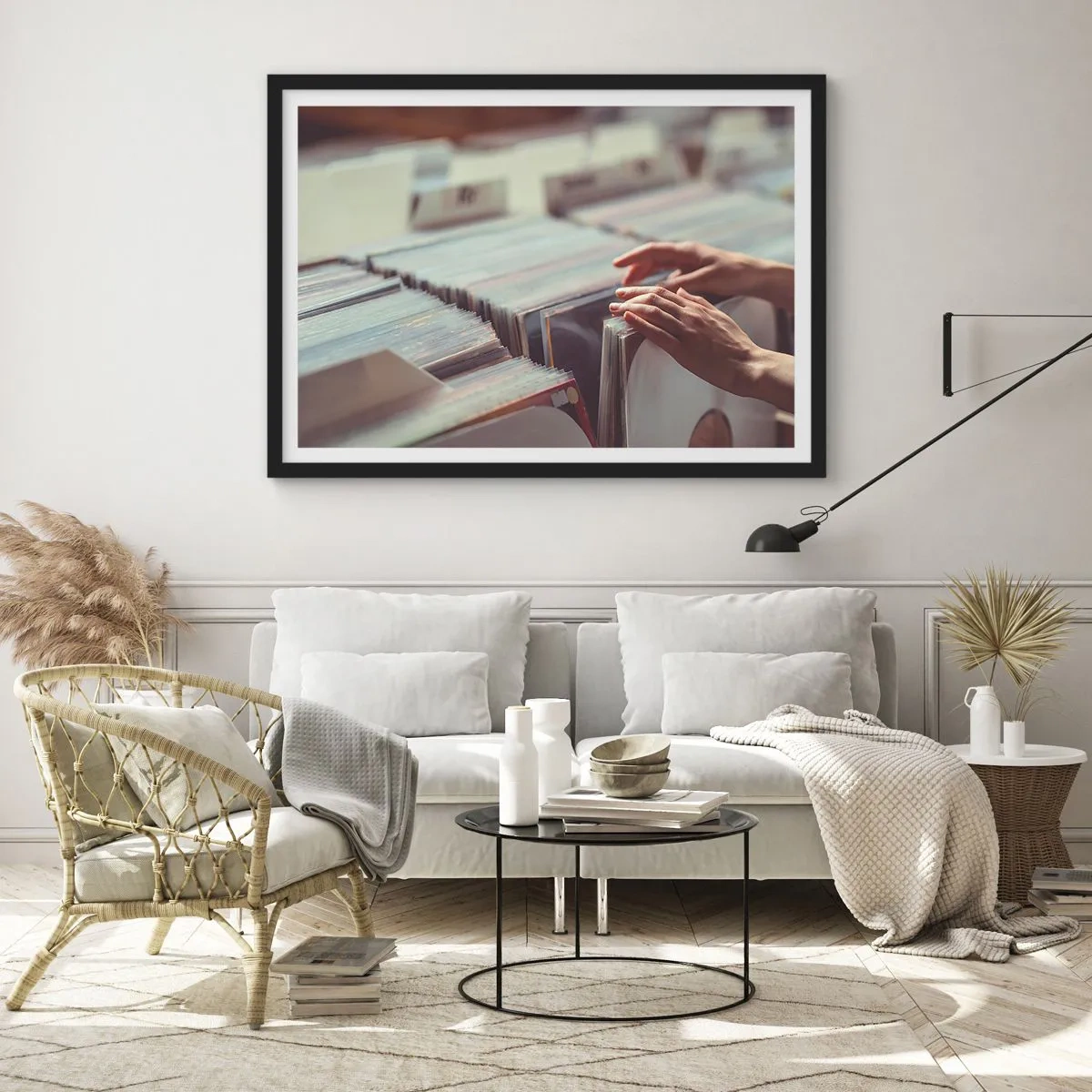 Poster in black frame - In Search of Good Vibes - 70x50 cm