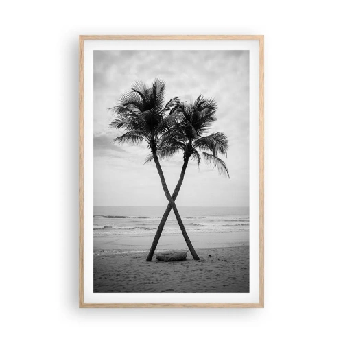 Poster in light oak frame - Tender Presence - 61x91 cm