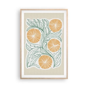 Poster in light oak frame - Ethnic with an Abstract Note - 61x91 cm