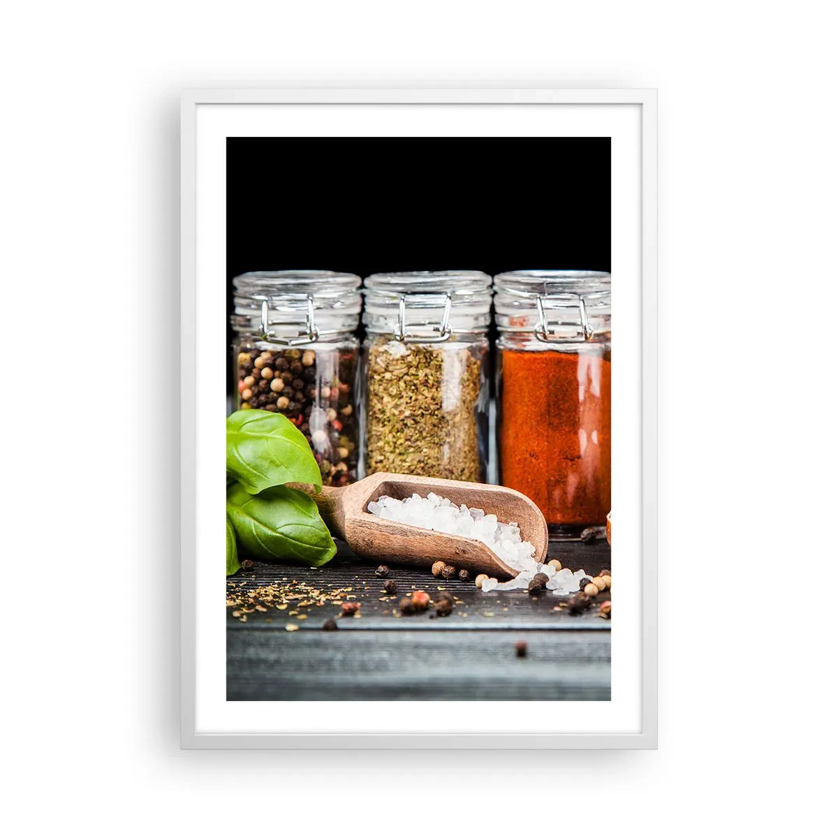 Poster in white frmae - Spicing Up Life - 50x70 cm