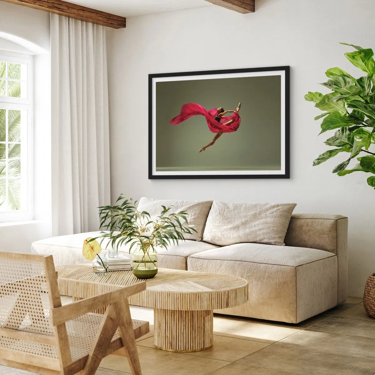 Poster in black frame - Dancing Flame - 40x30 cm